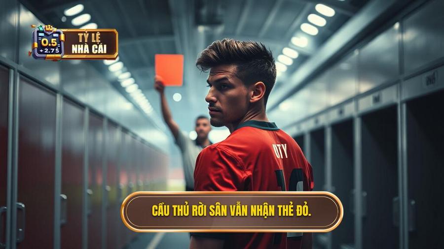 1. Cầu thủ rời sân vẫn nhận thẻ đỏ.