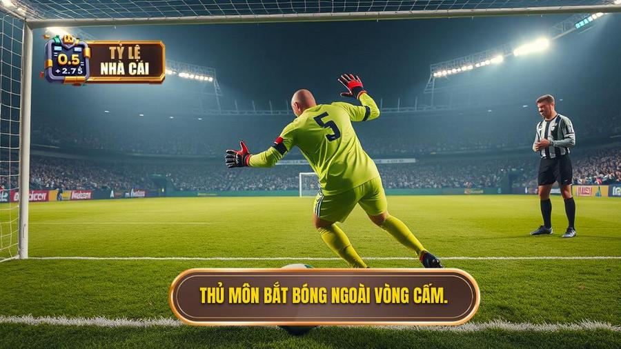 2. Thủ môn bắt bóng ngoài vòng cấm.
